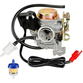 HIAORS GY6 50cc Carburetor for Tao Tao 49cc Scooter VIP Pony Thunder PD18J Carb Jonway Roketa Sunl Vitacci Icebear Lance Kymco Baja SC50 139QMB 4 Stroke Engine Moped ATV Quad Parts with Fuel Filter