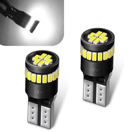 ijuicy 2 PCS Led Bulbs, T10-7020-10SMD 12V 180 Degree Infinite Decoding Reading Light, Led Bulb for License Plate Light Width Lights, Suitable for Most Cars (White)