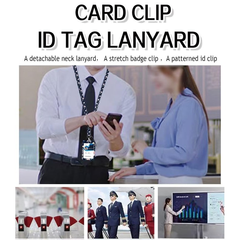 ID Badge Holder with Retractable Lanyard, Badge Holders Reel with