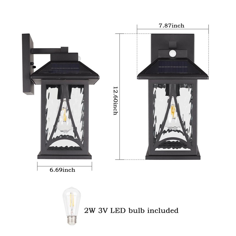 Rosient Solar Wall Lights Outdoor with Motion Sensor, Dusk to