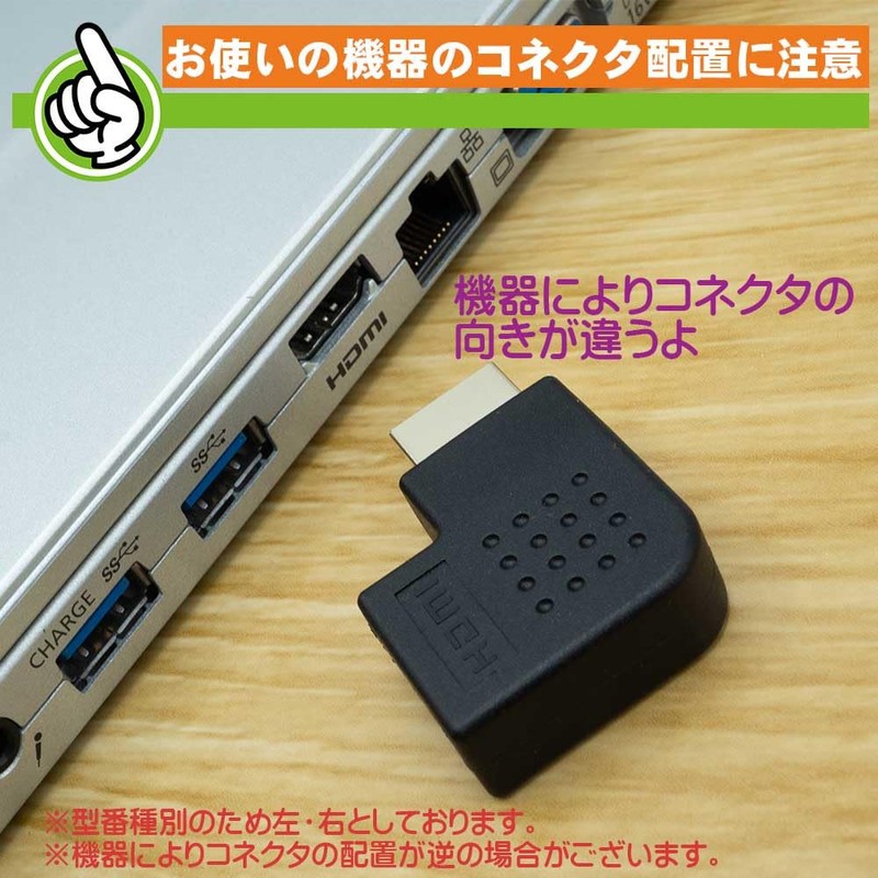 [Set of 2] HDMI Version 1.4 Compatible, L-Shaped Converter, Left