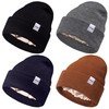 FEQO 4 Pack Satin Lined Winter Beanie Hats Soft Silk