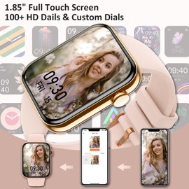 Colesma Smart Watch for Women Answer/Make Calls,1.85" Touch Screen Women Smart Watch for Android iOS,Waterproof Smartwatch Activity Tracker Fitness Watches for Women with Step Counter Pedometer