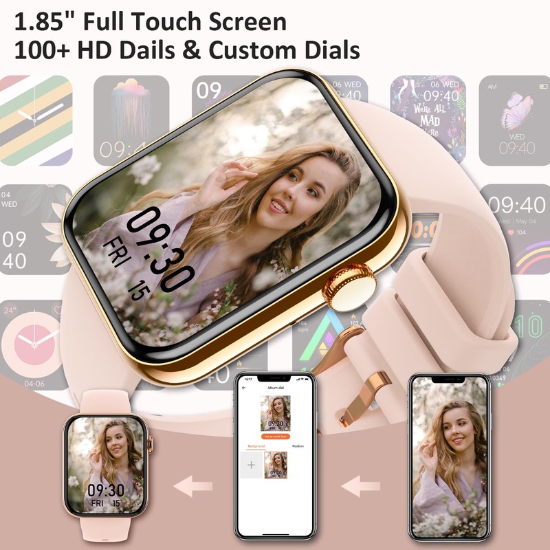 Colesma Smart Watch for Women Answer/Make Calls,1.85" Touch Screen Women