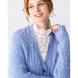 YEKEYI Women's Lace Floral False Faux Collar Shirt - Detachable Collar