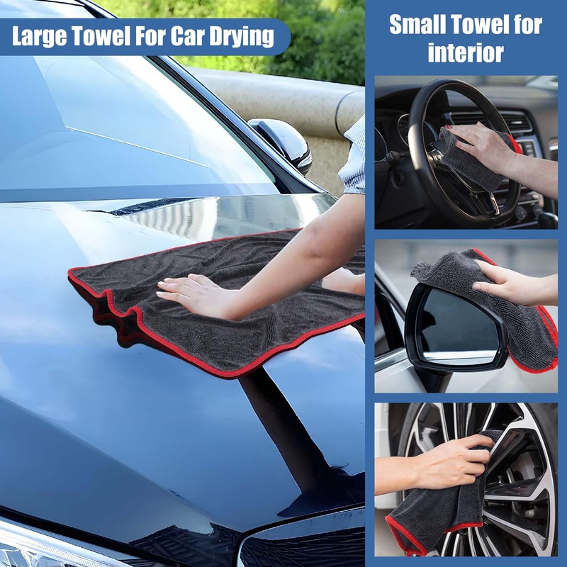 BREENHILL Microfiber Car Drying Towel,600 GSM Double Twisted Loop Detailing