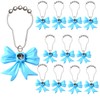 12 Pcs Blue Bow Knot Shower Curtain Hooks Decorative Stainless