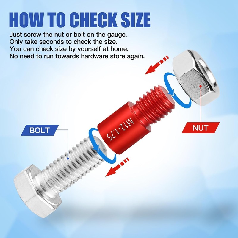Nut and Bolt Thread Checker - 54 PCS Nut and