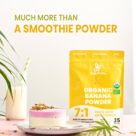 Jungle Powders Organic Banana Powder for Smoothies 5 Ounce Bag Freeze Dried Banana Powder, Banana Extract for Baking Flavoring Banana Flakes Flour for Juice