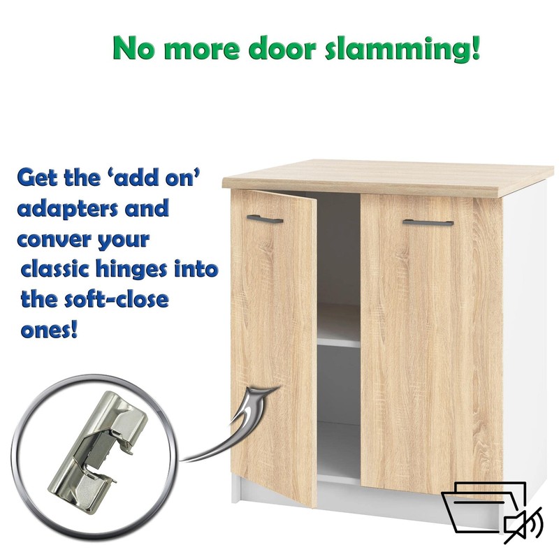 Set of 3 Add On Soft Close Cabinet Hinge Adaptor