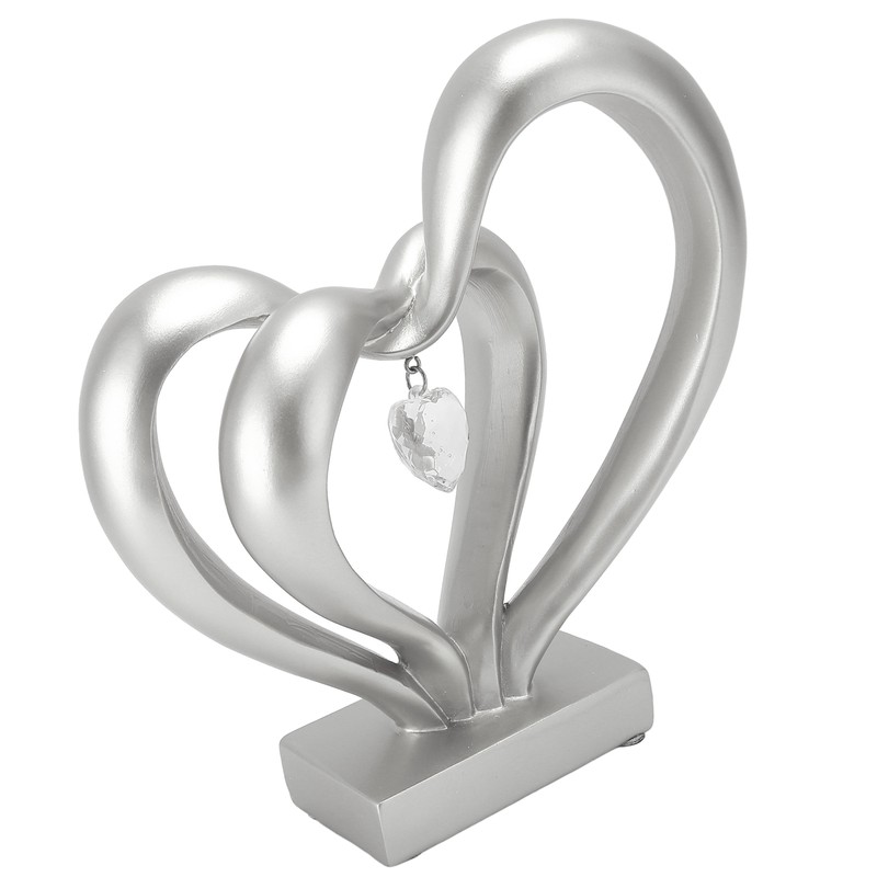 Double Heart Sculpture Resin Romantic Heart Statues Love Sculpture for