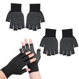 2 Pcs Lightweight Men and Women Half-Finger Slip Breathable Fingerless Work Gloves, Cycling Thin Gloves, Fingerless Work Gloves for Climbing, Gym, Training, Workout, Weight Lifting Outdoor