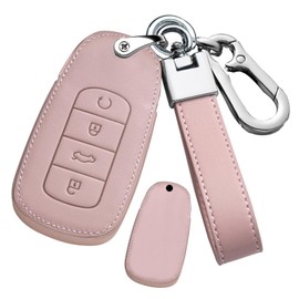 ontto Leather Car Key fob Cover fit for Chery Jaecoo J7 J8 Omoda 5 E5 C5 C9 Tiggo 7 8 pro Arrizo 8 6 pro 5 Plus key case holder shell key chain Keyring protector car styling Accessories Pink 1