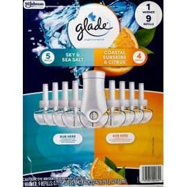 Glade Scented Oil Refills - 5 Sky & Sea Salt + 4 Sunshine Citrus + 1 Warmer