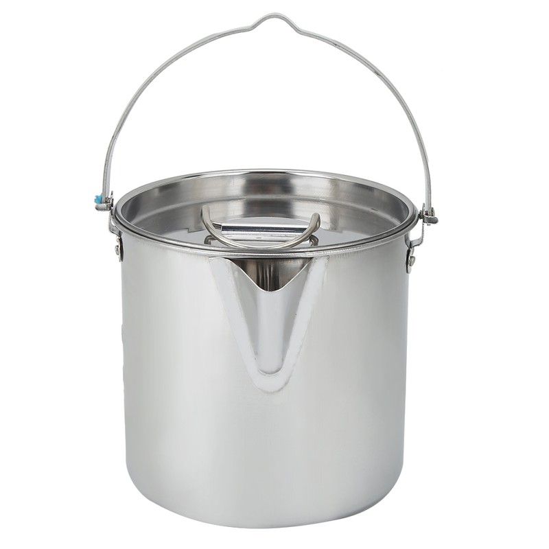 1.2L Outdoor Portable Camping Hiking Stainless Steel Hanging Water Pot