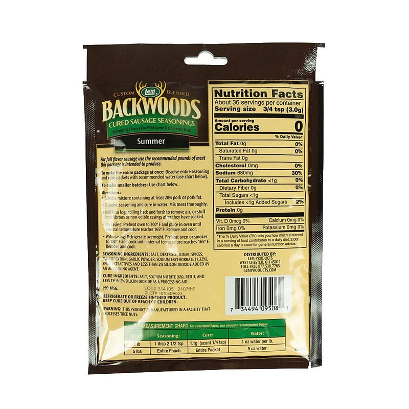 LEM Backwoods Summer Sausage Cured Sausage Seasoning, 5 Lbs.