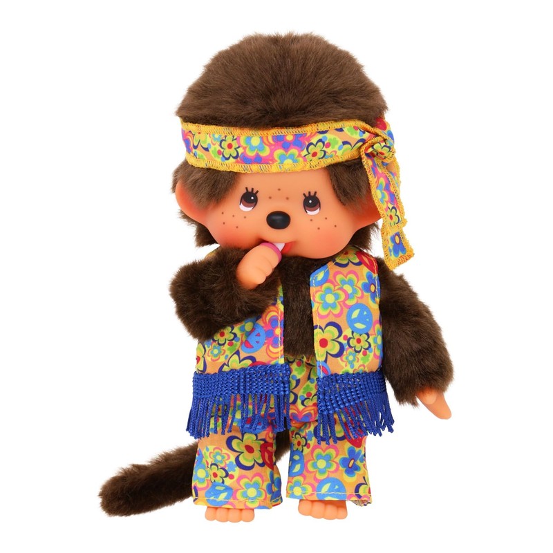 Sekiguchi 252886 Original Monchhichi Boy Flower Power in Orange, Yellow