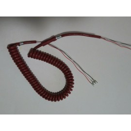Antique telephone coiled handset cord Western Electric Rust Red G1 vintage  500