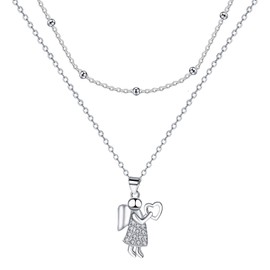 J.MUEN Women's Necklace 925 Silver, Gifts for Christmas, Mother's Day, Birthday, Valentine's Day, Jewellery for Wife, Mother, Girlfriend, Cubic Zirconia, Zircon