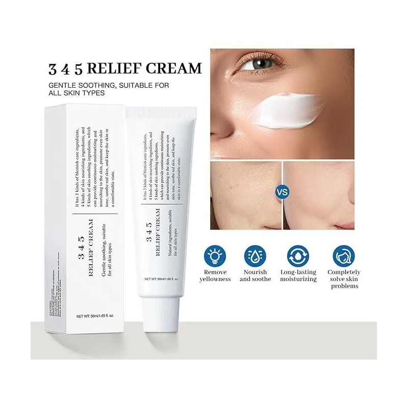Crema Facial 345 Coreana - Reparadora 50 Ml, 2 Unidades