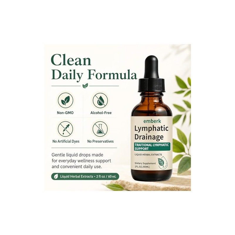 Lymphatic Drainage Drops, 2000mg Herbal Blend with Elderberry & Echinacea