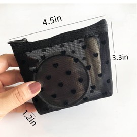 VEDO SHIPIN Zipper Mesh Makeup Bags, Mini Makeup Bag, Portable Small Makeup Bags, Travel Pocket Cosmetic Bag Small Makeup Pouch for Women