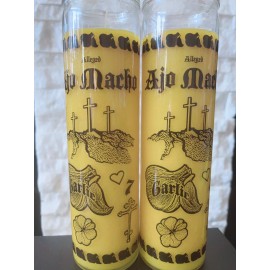veladora 2 Set poderosa Ajo Macho (Male Garlic) 7 Day Candle - Gold
