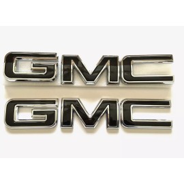 GMC Front & Rear Emblem Chrome Black Fit For 2019-23 GMC Sierra 1500 2500HD 3500HD