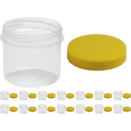 15 Containers Containers Ointment Cream Ointment Kruke – 25ml – Highly Transparent – Yellow Cover – Made in Germany