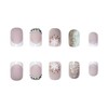 24Pcs Christmas Short Press on Nails 3D Rhinestones False Nails