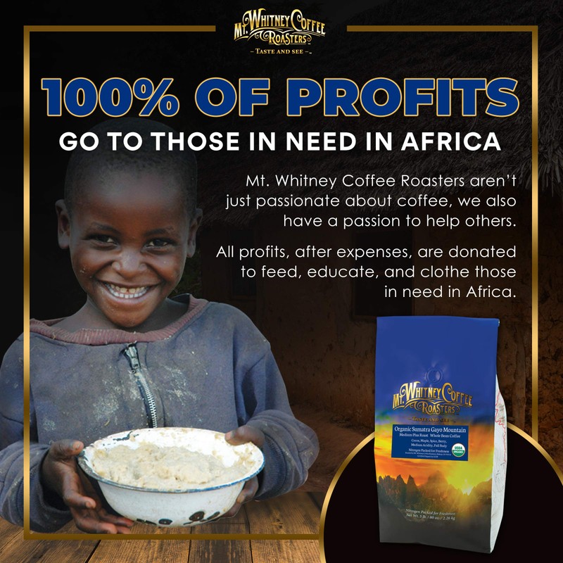 Mt. Whitney Organic Gayo Mountain Sumatra, Medium Dark Roast, Low