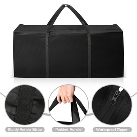 Outdoor Cushion Storage Bags 48 Inch Waterproof Extra-Large Patio Cushion Storage with Zipper & Padded Handle for Patio Furniture Christmas Tree