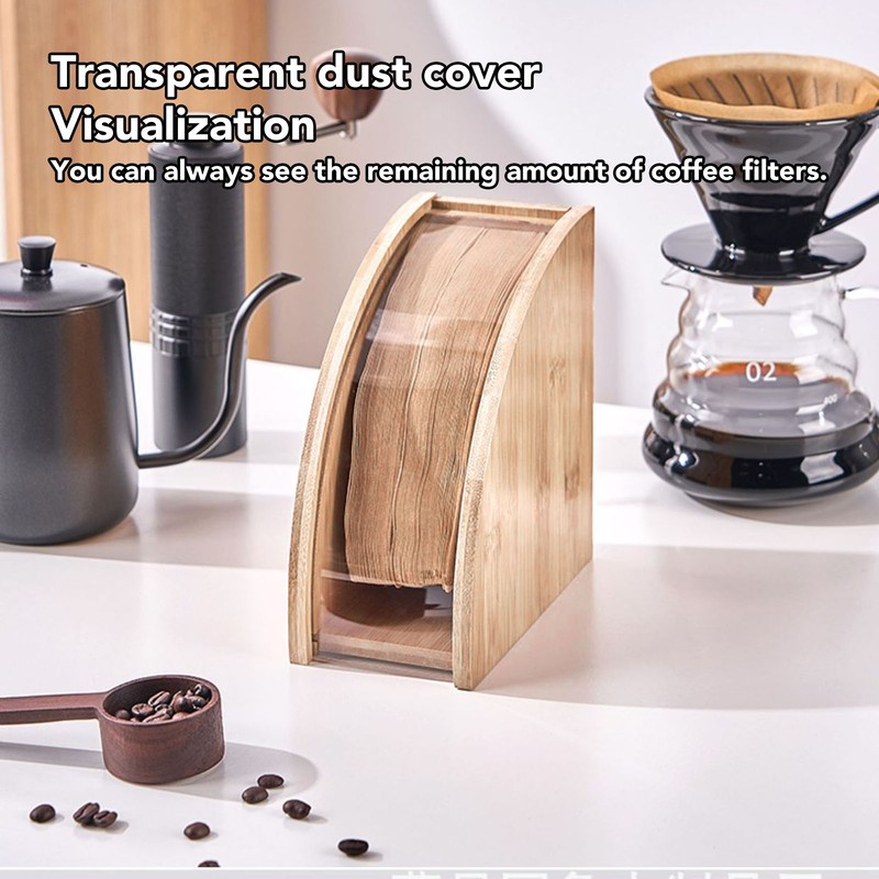 Dustproof Filter Holder Fan Shaped Coffee Filter Storage Holder Solid