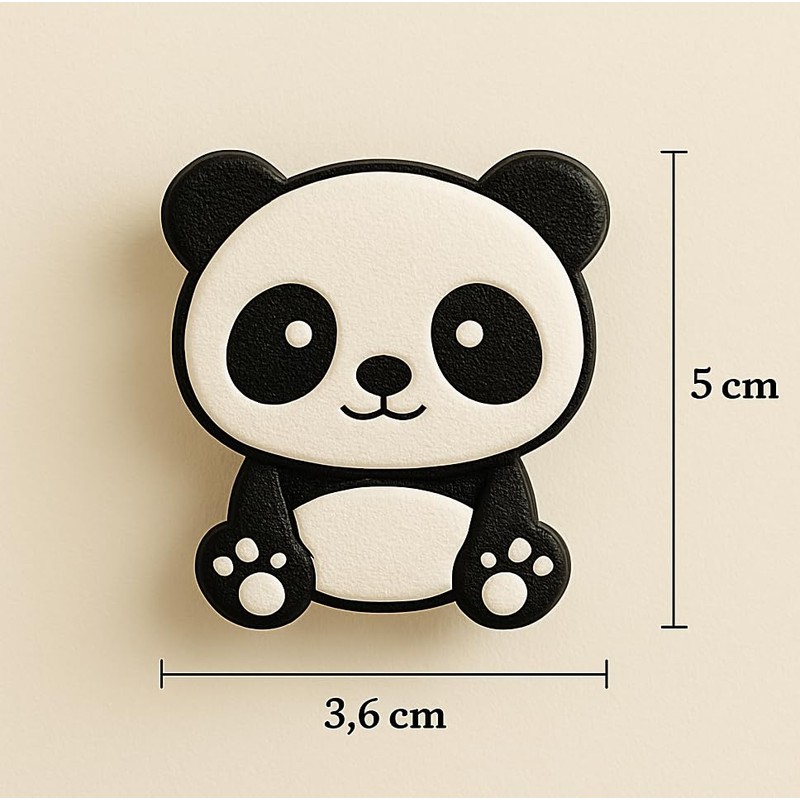 (6-Pack) Panda Theme Children's Door knobs - Pull Handles for