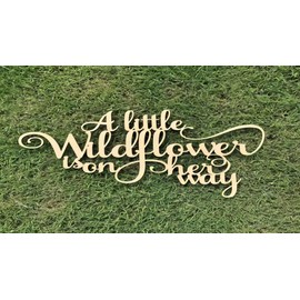 "A Little Wildflower is on Her Way" Wooden Sign - Rustic Nursery Wall Decor for Baby Shower & Newborn Announcement