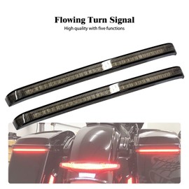HCmotorku LED Saddlebag Tail Light Running Brake Sequential Turn Signal Lamp Fit for Harley Touring Road King Road Gilde Street Gilde Electra Glide Ultra Limited CVO 2014-2023 (Smoked Lens)
