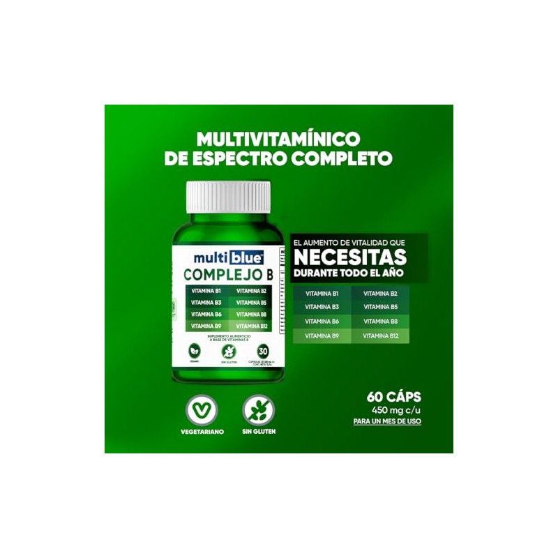 Complejo B Formula Avanzada 30 Capsulas Vitamina B12, B1, B2,