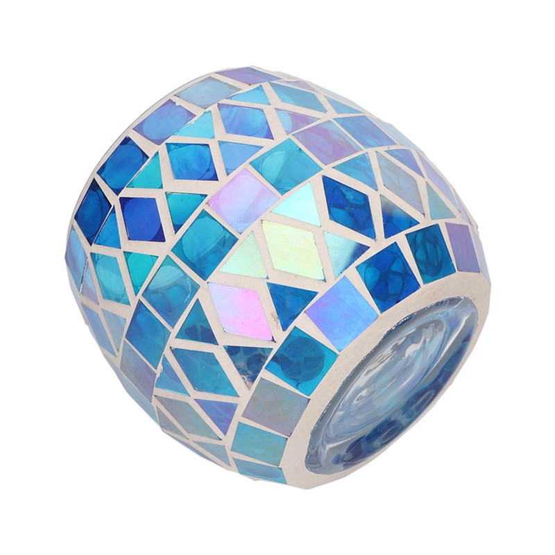 Purple Blue Mosaic Glass Candle Holder Romantic DIY Scented Candle