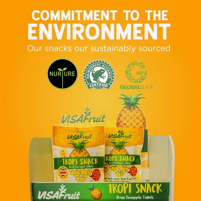 TropiSnack Simply Natural Dried Pineapple Tidbits No Added Sugar Gluten