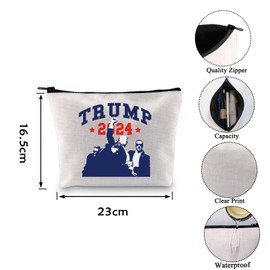 Funny Tr-mp Cosmetic Bag Tr-p 2024 Zipper Pouch Makeup Bag Fight Gifts Supporters Gift (Tr-p 2024 CA)
