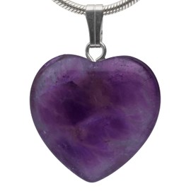 Lebensquelle Plus Amethyst Heart Pendant Gemstone Pendant 2 x 2 cm Heart with Eyelet, Gemstone