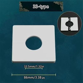 Wall Split Flange Plumbing Cover Plates, Square Shower Arm Flange Escutcheon Plate Wall Split Pipe Flange Cover Plate for Fixed Shower Head Faucet Standard 1.3 Inch Pipes (33mm/1.3in)
