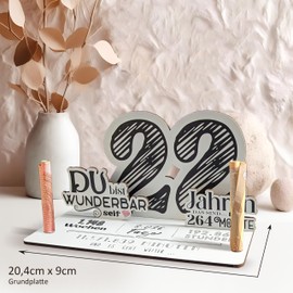 22 Geburtstag - 22 Jahre 3D-Holzkarte | Geldgeschenke, 22 Geburtstag Frauen, 22 Geburtstag Männer, 22 Geburtstag, 22. Geburtstag Frauen, 22 Geburtstag Deko, 22. Geburtstag Männer