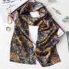 WELROG Long Rectangular Silk Scarf 150 x 16 cm -