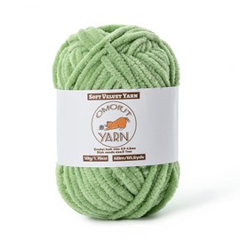 Fluffy Velvet Yarn for Crocheting, Chunky Chenille Baby Blanket Yarn for Crocheting, Soft Fuzzy Puzzle Yarn for Knitting, 50g/1.77oz Bulky Thick Amigurumi Crochet Yarns（Avocado Green）