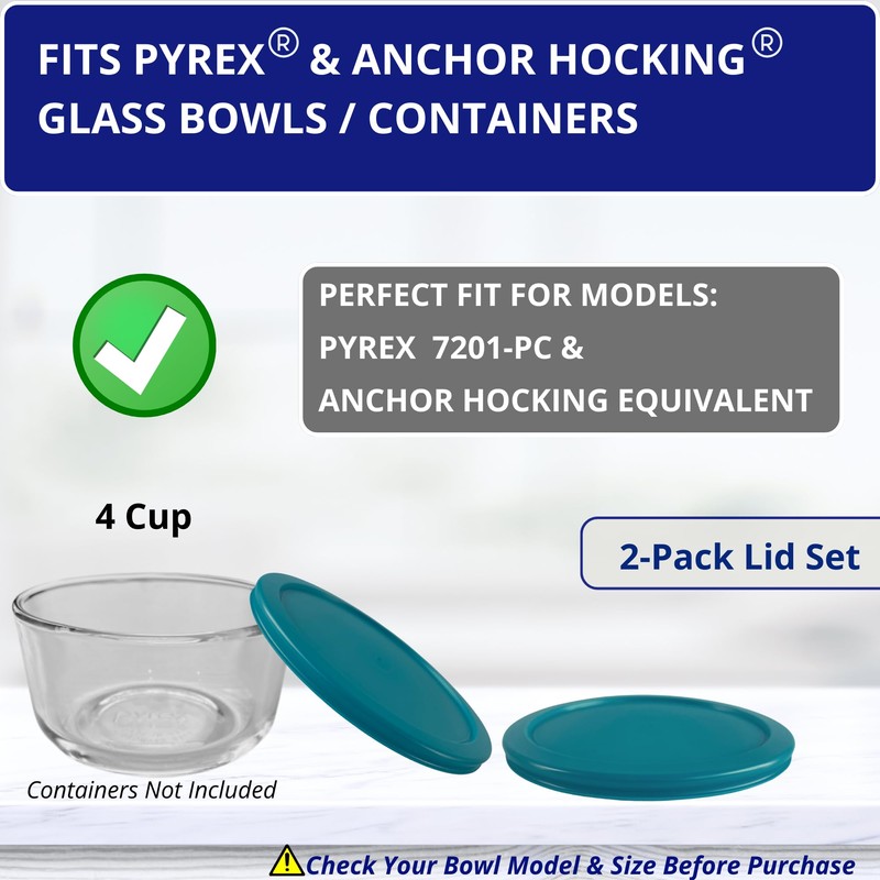 KlareWare Replacement Lids for - 4 Cup Storage Bowl Covers,