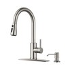FORIOUS Kitchen Faucets with Soap Dispenser, Brushed Nickel Kitchen Faucets