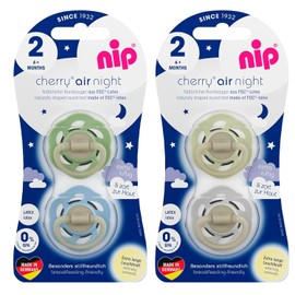 NIP Cherry Night Round Dummy Size 2, from 6+ Months, Black Night & Milky White, Glow in the Dark