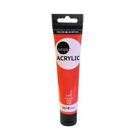 Daler-Rowney Simply Acrylic Paint, Plastic Tube, 2.54oz - 75 ml, Scarlet