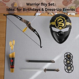 wonderfulgiftshop Kids Ninja Warrior Dress Up Set – Bow, Katana Sword, Mask, Arrows, Throwing Disk